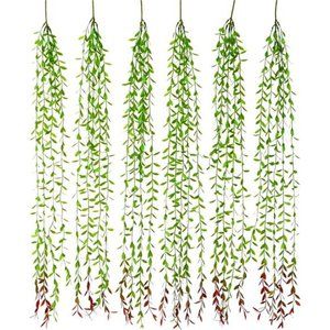 Walnut Home Hanging Leaves 6Pcs Vine Garland Eucalyptus Garland Artificial Vines
